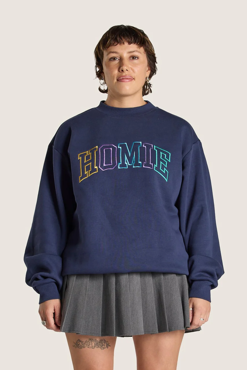 College Crewneck - Navy - Image 4
