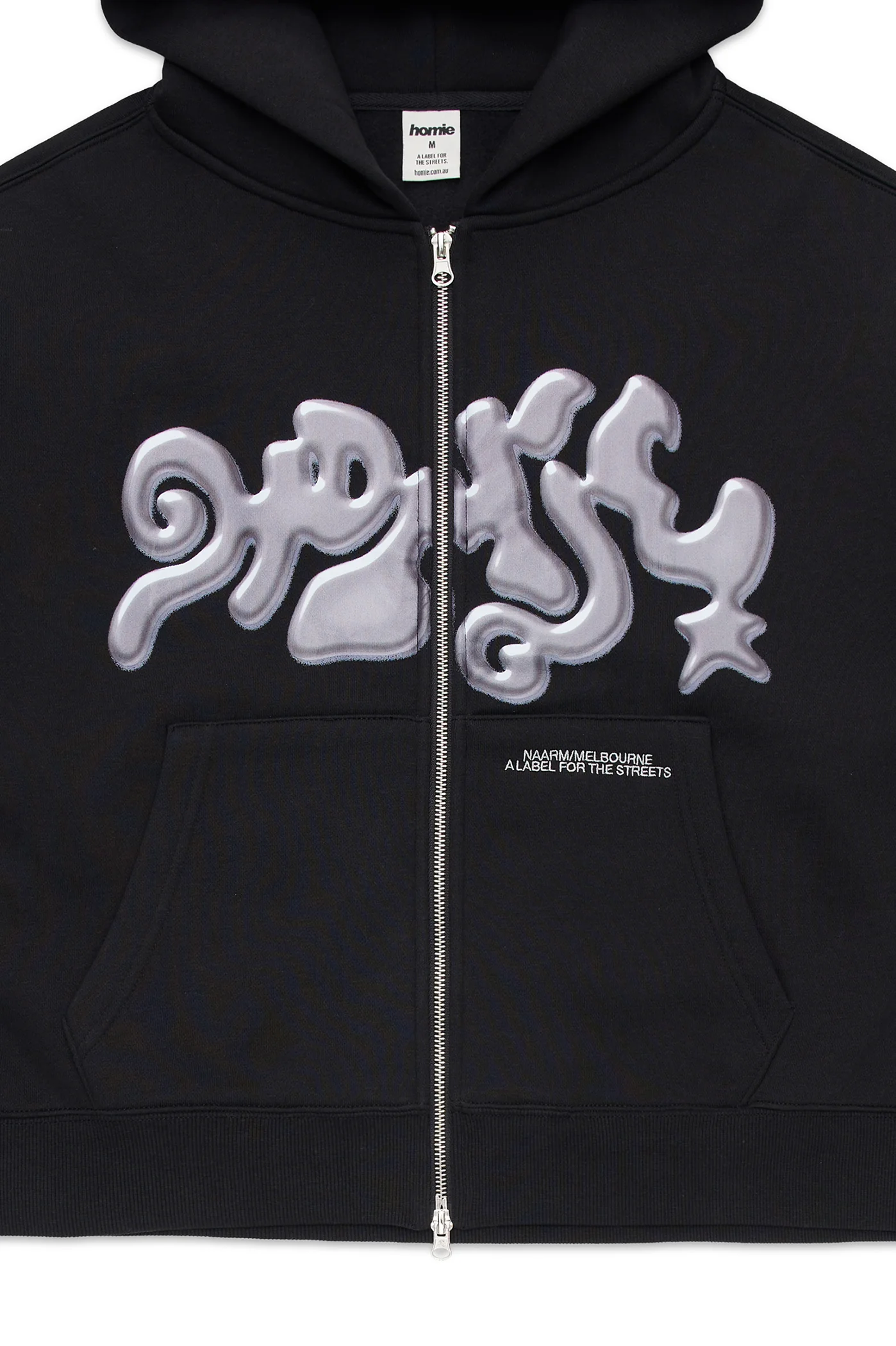 Ooze Cropped Zip Hoodie - Black - Image 6