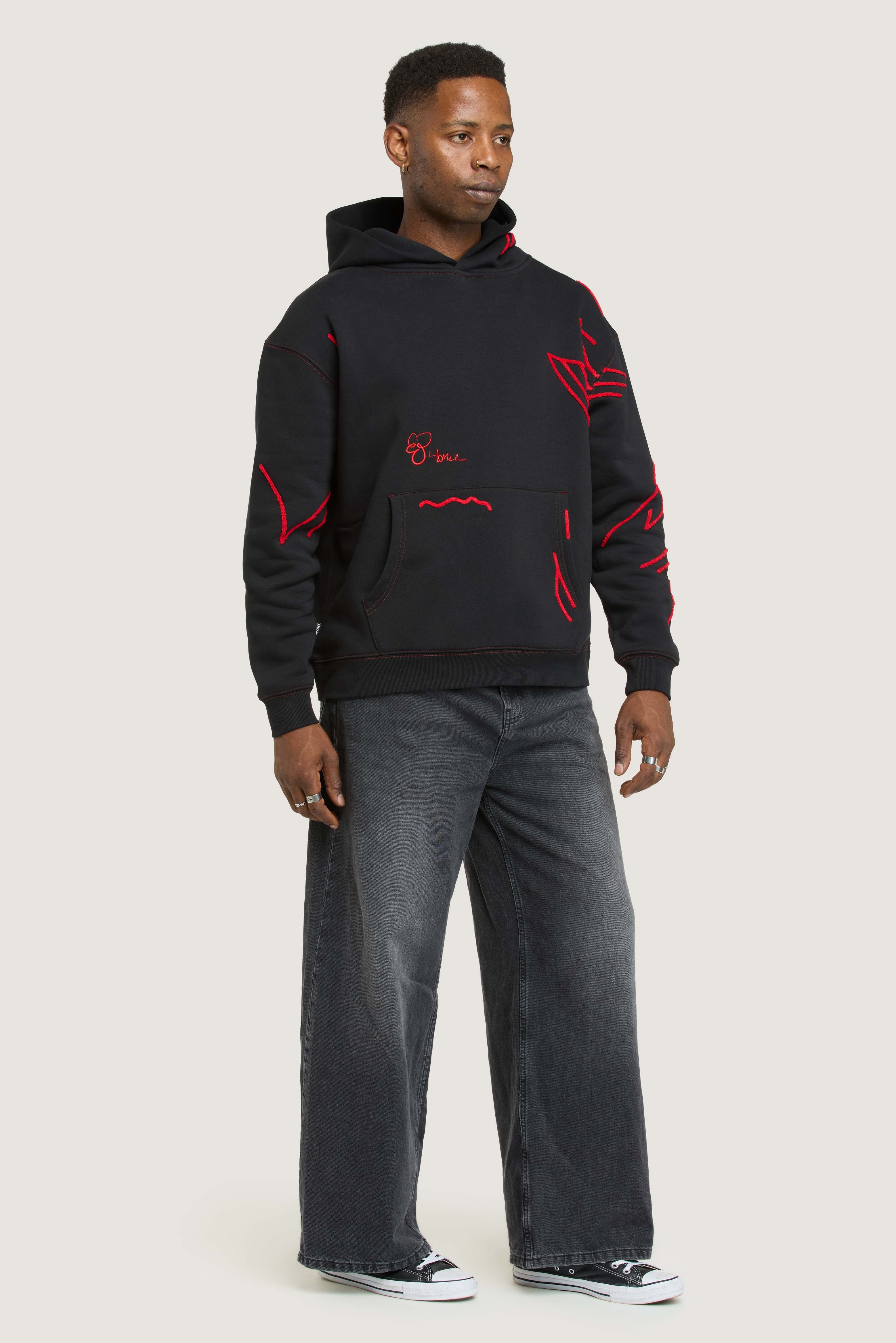 Flower Hoodie - Black - Image 3