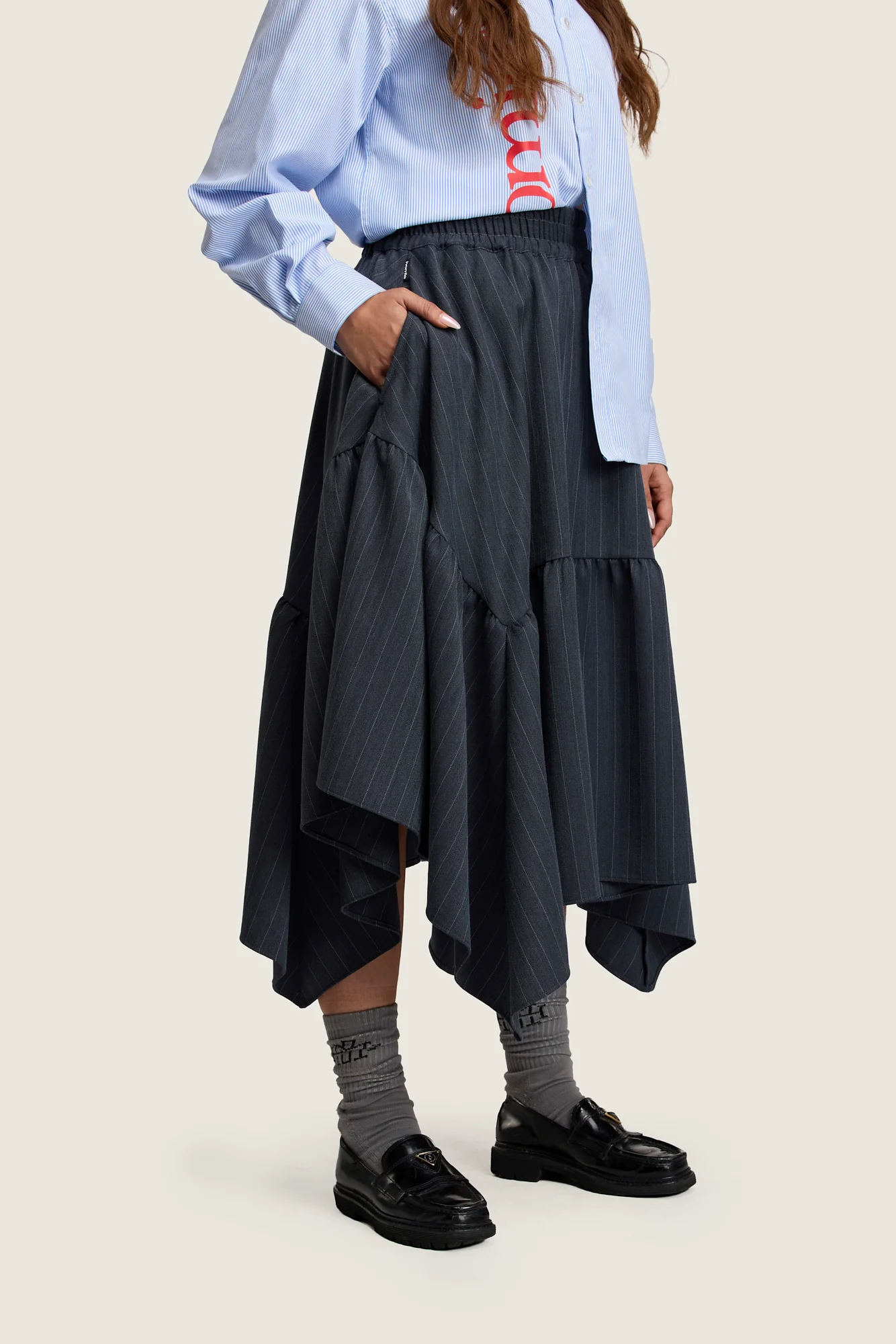 Handkerchief Skirt - Chalkstripe - Image 4