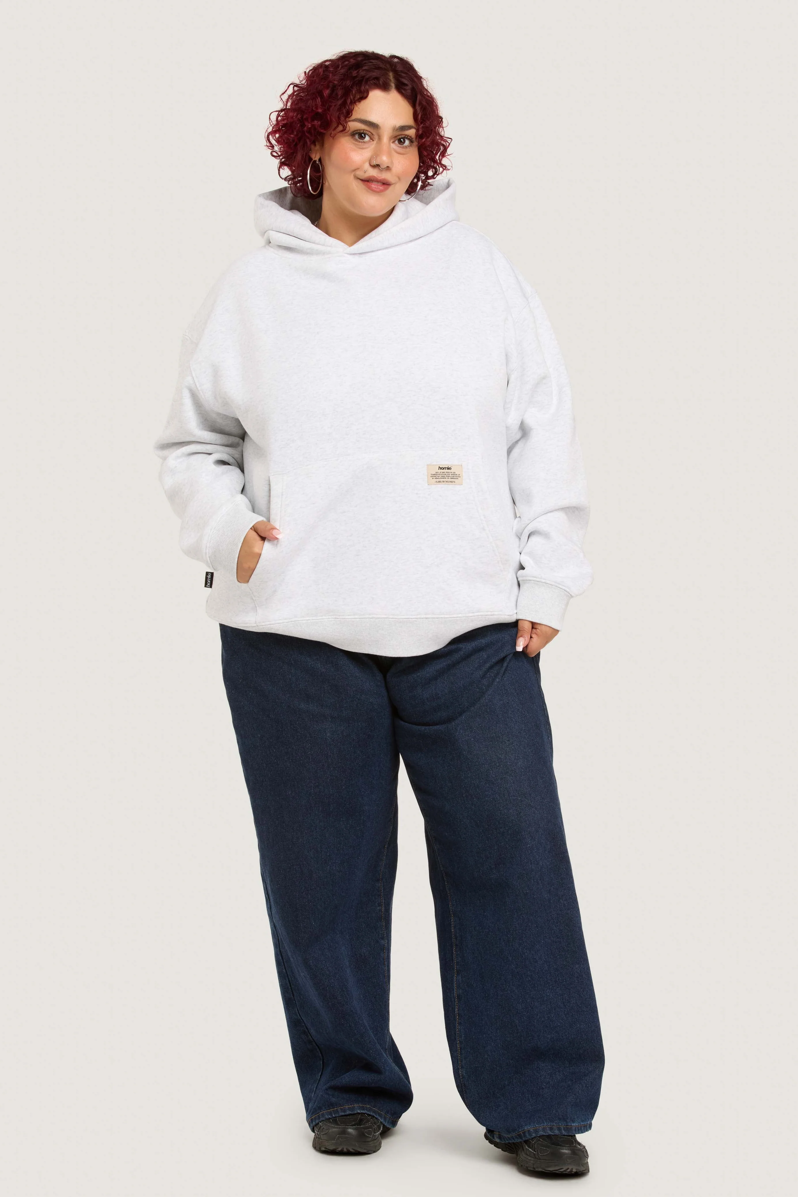 Heavy Weight Hoodie - White Marle - Image 5