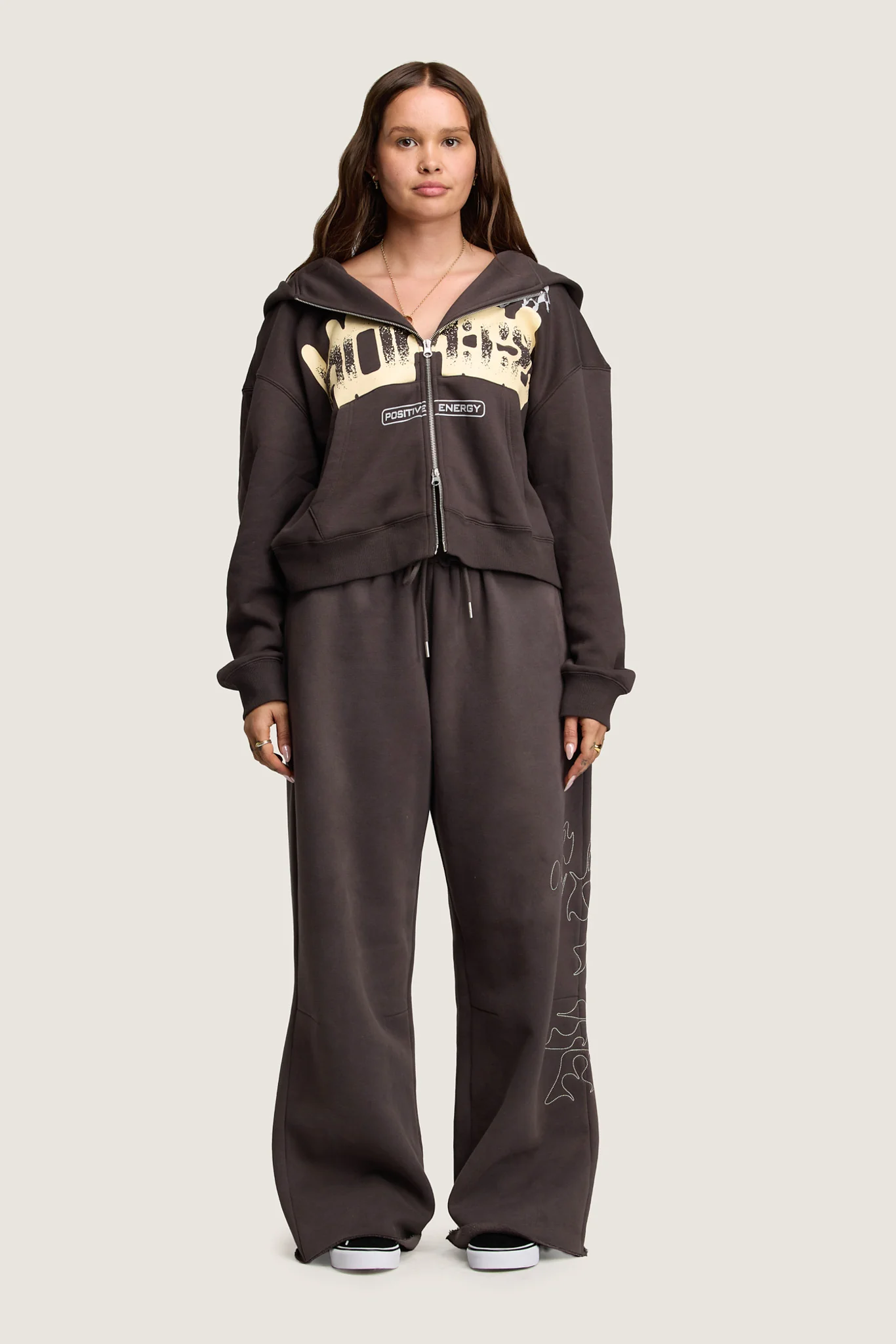 Positive Energy Zip Hoodie - Charcoal - Image 3