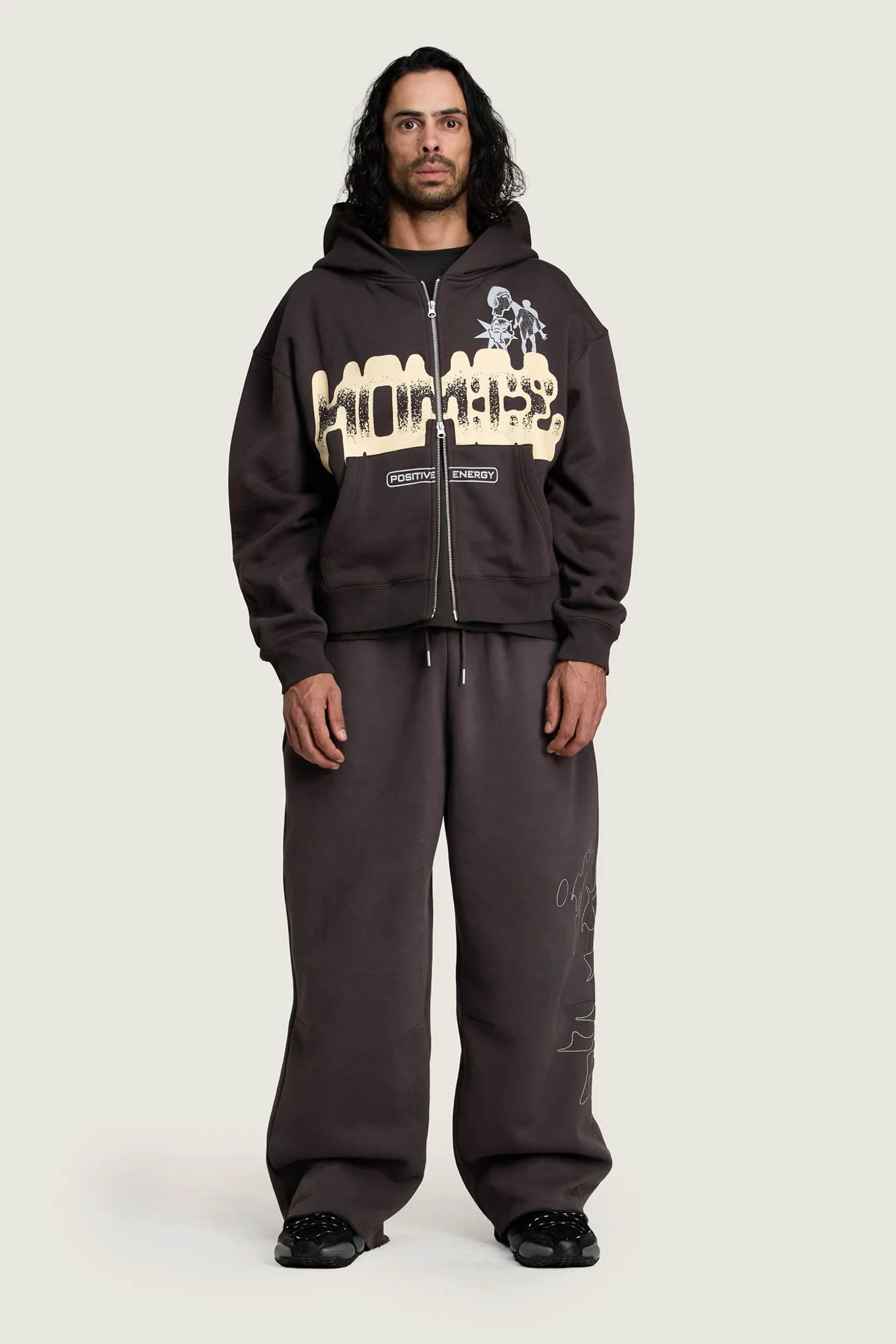Positive Energy Zip Hoodie - Charcoal - Image 5