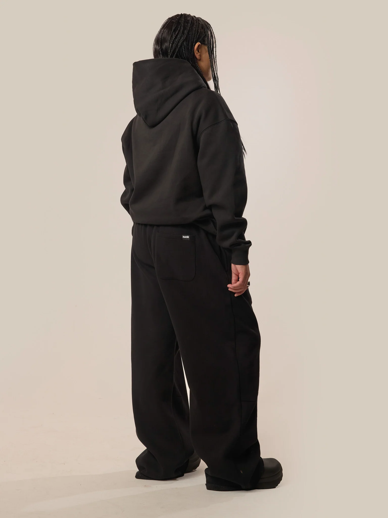 Wide Leg Monogram Trackpants - Black - Image 7
