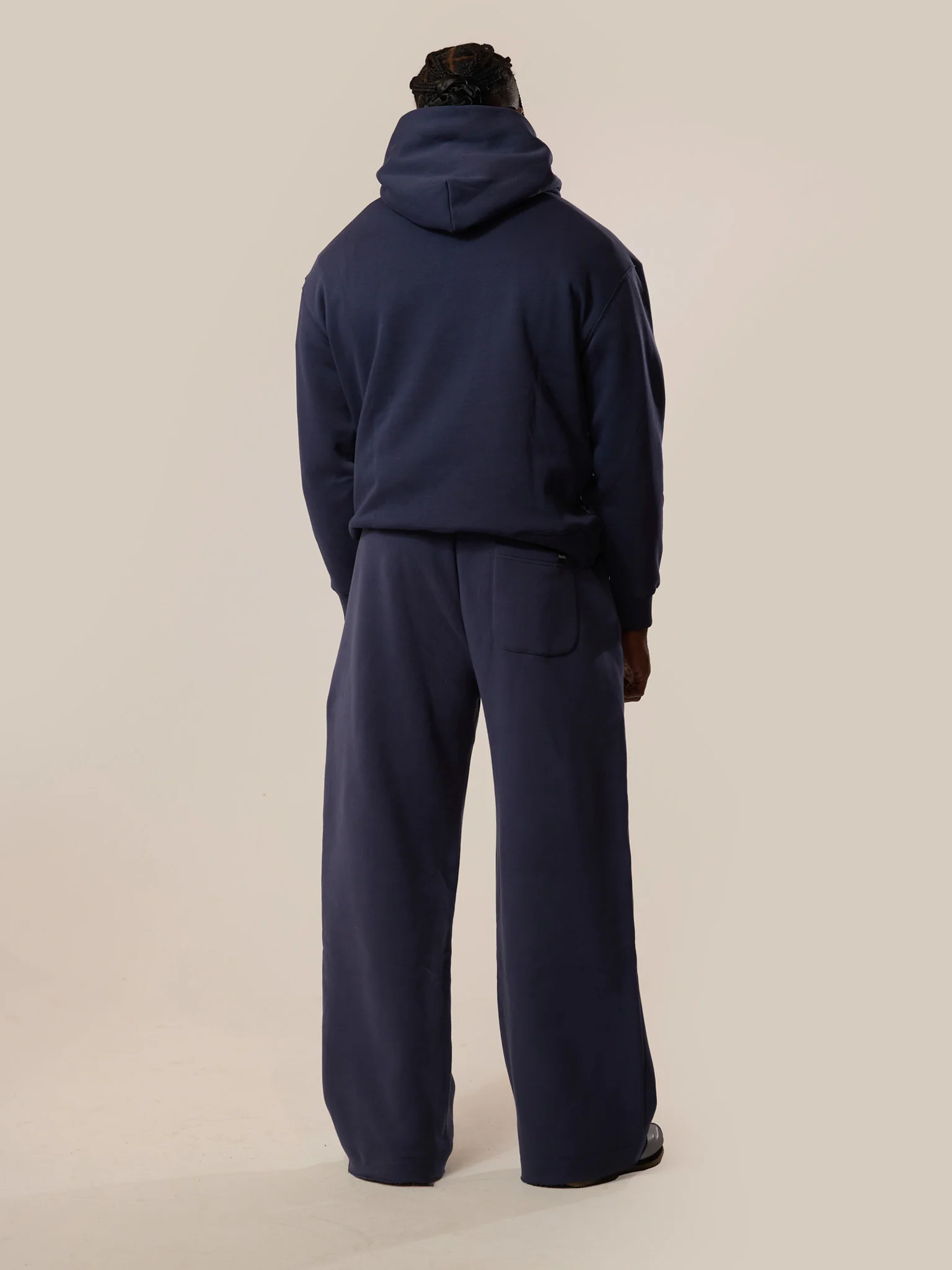 Wide Leg Monogram Trackpants - Navy - Image 7