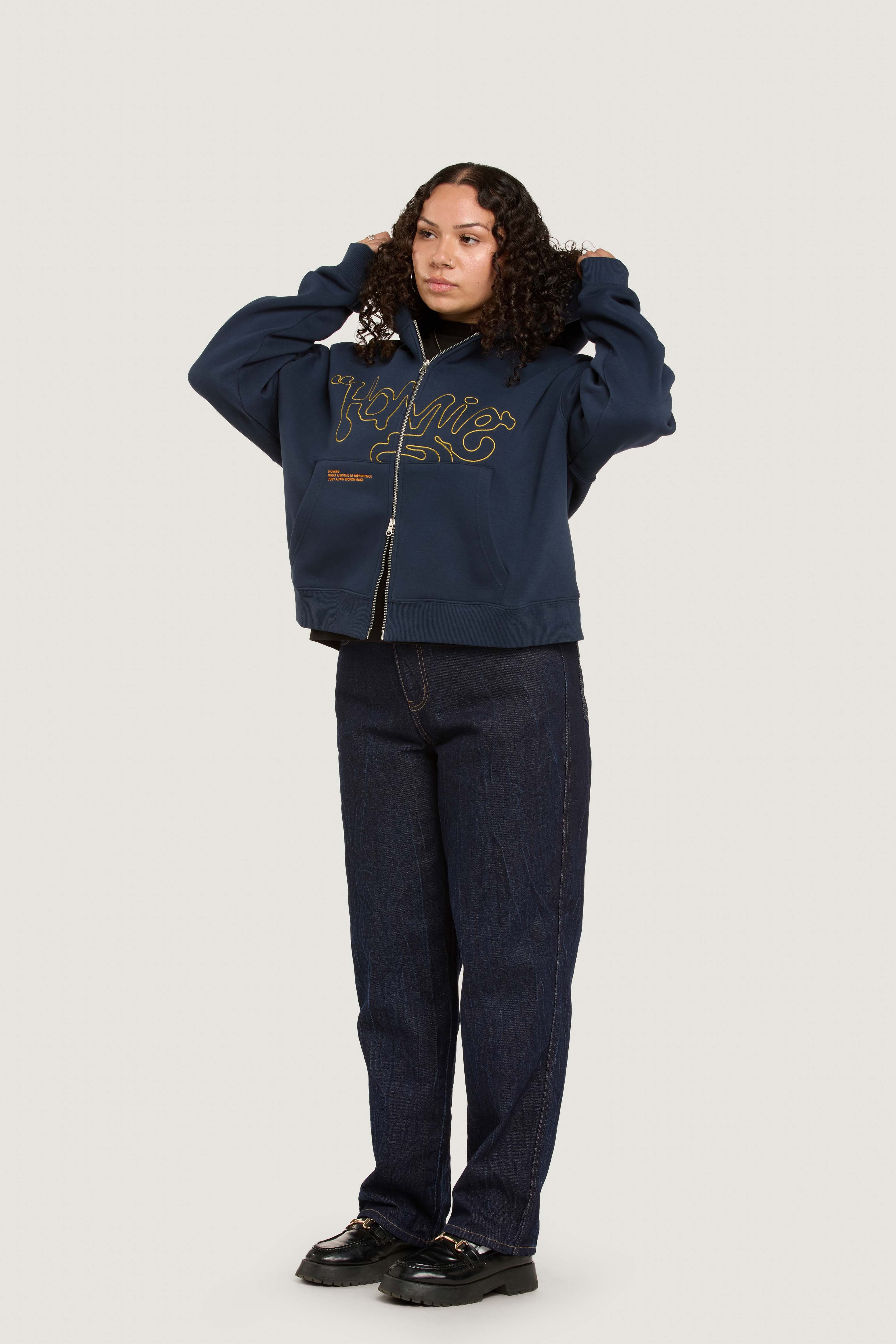 World of Difference Zip Hoodie - Navy - Image 4